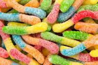 Snacks & Other Treats - Gummi Sour Neon Worms, 10 oz.